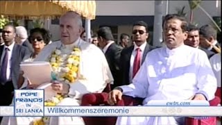 Willkommenszeremonie für Papst Franziskus in Sri Lanka 2015 [upl. by Rice]