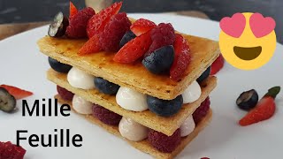 How To Make Berries Mille Feuille Recipe I Como Fazer Receita Mil Folhas de Frutos Vermelhos [upl. by Mcroberts]