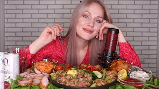 MUKBANG  Тартар из говядины картофель карпачо закуски  Beef tartare carpaccio snacks не ASMR [upl. by Adnyl561]