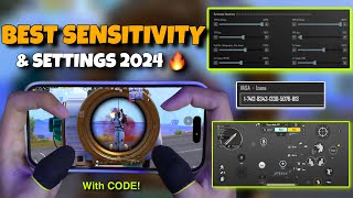 NEW😱BEST SENSITIVITY amp SETTINGS 2024🔥 4 Finger Claw Gyroscope  PUBG MOBILE [upl. by Fitts]