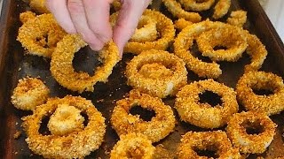 Best Onion Rings Recipe in the Oven healthier than fried [upl. by Feliks396]