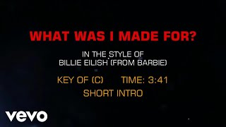 Billie Eilish  What Was I Made For Karaoke [upl. by Morice]