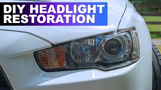 EASY CERAMIC COATING HEADLIGHT RESTORATION [upl. by Farrish290]