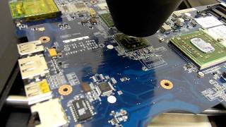 IR based laptop BGA reflow of a HP DV7 motherboard to fix a no video and no power issue [upl. by Almena]