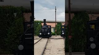 Steam train circle at Budapest Vasúttörténeti Park budapest hungary old retro railway [upl. by Asseniv]