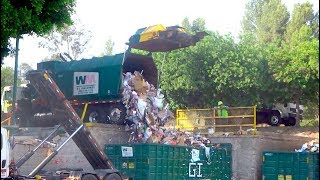 Waste Management Recycling Trucks Unloading [upl. by Kerby]