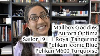 Mailbox Goodies amp Impressions Pelikan Iconic Blue amp Turquoise Sailor Royal Tangerine [upl. by Calle495]