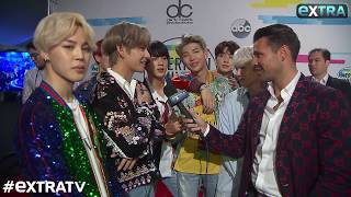 BTS Dishes on Their Epic AMAs Performance [upl. by Aracat517]