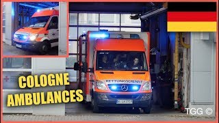 Germany Cologne Ambulances Responding From Fire Station Collection [upl. by Akemak]