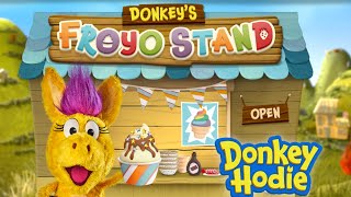 Make Yummy FroYo with Donkeys Froyo Stand Make Delicious Treats amp Learn with Donkey Hodie [upl. by Enileoj]