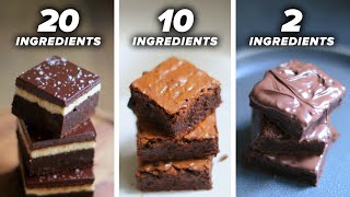 20Ingredient vs 10Ingredient vs 2Ingredient Brownie • Tasty [upl. by Daughtry8]