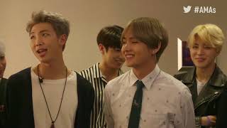 BTS Rehearsal Interview  AMAs Red Carpet 2017 [upl. by Sisenej]