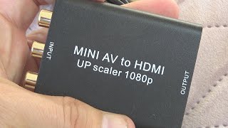 MINI AV to HDMI UP Scaler Converter 1080p Unboxing and Test [upl. by Lairret520]