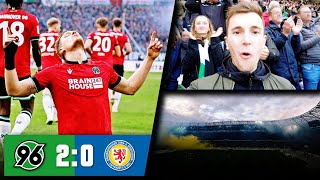 HANNOVER vs BRAUNSCHWEIG 20 Stadion Vlog 🔥 Niedersachsenderby Pyroshows Fanmarsch [upl. by Naelopan]