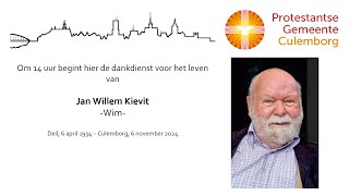 Dankdienst voor het leven van Wim Kievit 12 november 2024 [upl. by Voletta]