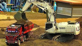 HUGE RC EXCAVATOR LIEBHERR 9150 MODEL MACHINE IN SCALE 18 WORKING HARD AT THE RC CONSTRUCTION SITE [upl. by Nolyaw603]