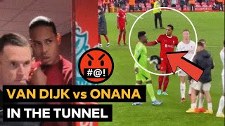 Van Dijk vs Onana in the tunnel after Liverpool Man United draw [upl. by Star]