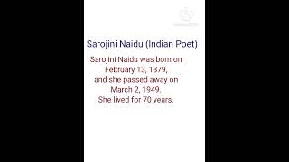 Sarojini Naidu Indian Poet [upl. by Nutsud254]