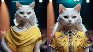 Cats in catwalk show  Fashion show  Catwalk competition cat kitten fashion [upl. by Olwen539]