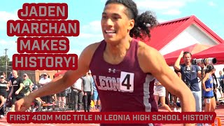 Jaden Marchan  Wins 400 at NJ Meet of Champions  Leonias 1st MOC Title [upl. by Ree]