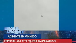 Piloto diz que avião que caiu em Vinhedo–SP teve queda em parafuso  Brasil Urgente [upl. by Etnuahs]