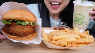 SHAKE SHACK THAILAND EDITION ASMR EATING SOUNDS LIGHT WHIPSERS  SASASMR [upl. by Kellby]