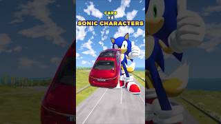 Cars VS Sonic Characters 🚗  BeamNGdrive shorts [upl. by Asimaj]