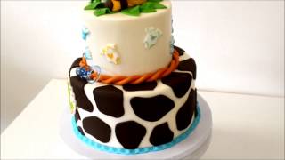 Giraffe baby shower cake  Jungle theme cake [upl. by Orth166]