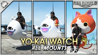 FFXIV  All YoKai Watch Mounts [upl. by Ronalda]