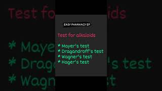 alkaloids test Mayer testdragandroffs testWagners testhagers testpharmacognosy shorts [upl. by Packston]