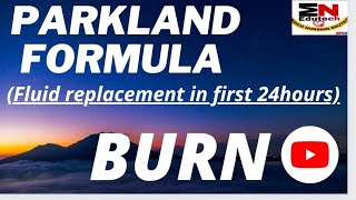 Parkland formula  Baxter formula Burn Explained in Hindi mediconursingedutech [upl. by Kato545]