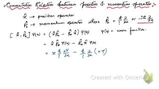 Commutation relation of position and momentum operator quantum mechanics [upl. by Neibaf53]