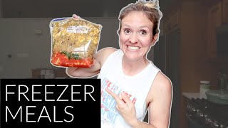 EASY FREEZER MEALS FOR A LARGE FAMILY  FRUGAL FIT MOM [upl. by Whitcher]