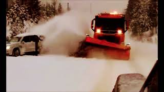 SNOW PLOW BURRIES STRANDED MOTORIST ALIVE [upl. by Anaiad]