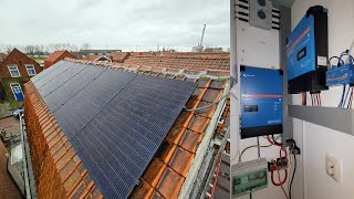 Zonnepanelen aanleggen met Victron Energy Laadregelaar Accu OFF Grid en dynamisch handelen functies [upl. by Ayiotal]