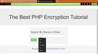 PHP Data Encryption and Decryption In MySQL [upl. by Swords]