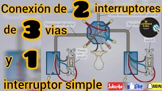 Como conectar dos apagadores de escalera y un apagador simple juntos [upl. by Suitangi]