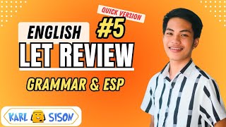 LET REVIEW 9 ENGLISH MAJOR Grammar Communication ESP  Educ Hacks [upl. by Eekram]