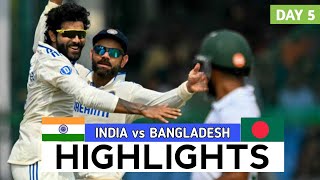 India vs Bangladesh 2nd Test Cricket Match Day 5 Full Highlights Cricket Live Highlights 01102024 [upl. by Hyozo]