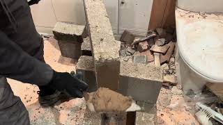 apprentice first time building buttering blocks bricklayer bricklaying [upl. by Naresh]