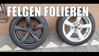 FELGEN FOLIEREN mit Sprühfolie  Flüssiggummi von Raid HP  Felgen schwarz matt machen Tutorial [upl. by Philemol]