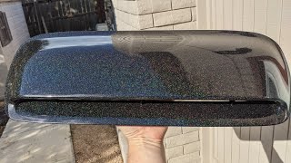 Subaru hood scoop wrapped in Oracal 970RA Black galactic gold vinyl wrap before and after [upl. by Nohsyar571]