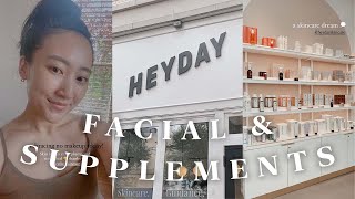 heyday facial experience amp review  ora organic supplements haul  VLOG [upl. by Hsetim]