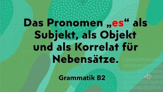 Das Pronomen quotesquot im Einleitungssatz für Nebensätze [upl. by Jolee]