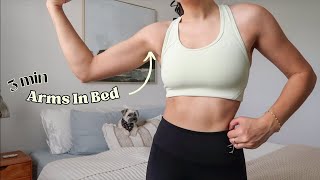 3 MIN TONED ARMS IN BED WORKOUT  beginner friendly do this while watching tv [upl. by Lilybel535]