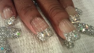 HOW TO SILVER GLITTER STAR NAILS PART 2 [upl. by Goober]