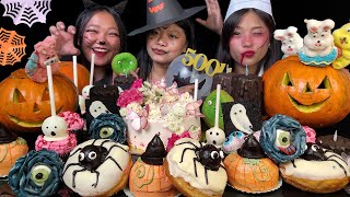 Halloween Party🎃 Ft ​⁠​⁠Binduli amp ​⁠​⁠Mikasafoodie Eating Spooky Sweets amp Candles 🍭 Mukbang [upl. by Nysilla]