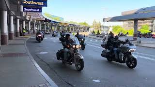 Honor Flight New England motorcade arriving at the Manchester NH Airport [upl. by Cordula]