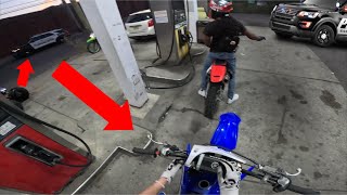 POLICE ROLL BY 2 STROKES MIXING GAS AT STATION  FULL VIDEO IN DESCRIPTION [upl. by Bergstein]