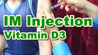 Intramuscular Deltoid Injection of Vitamin D3 Cholecalciferol  BarD  IM  Oral  200000 IU [upl. by Sulihpoeht]